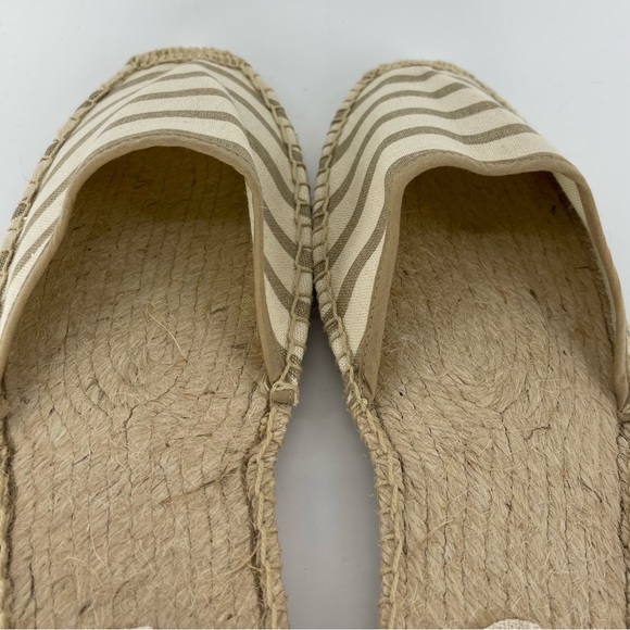 Soludos Lauren Espadrille Lace-up Sandals in White/Tan Stripe - Picture 4 of 10